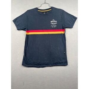 Imperial Motion Mens Graphic T-Shirt Black Red Yellow Stripe Short Sleeve M